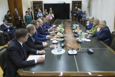 Председатель ЛДПР Владимир Жириновский встретился с главой ЦИК Эллой Памфиловой